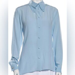 Gucci silk top - blue - medium